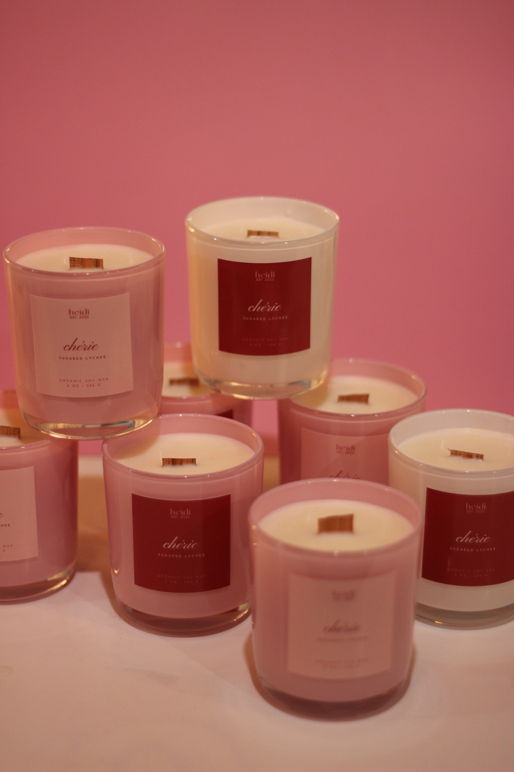Heidi Studio | Chérie Scented Candle | 8oz wood wick | Product of
